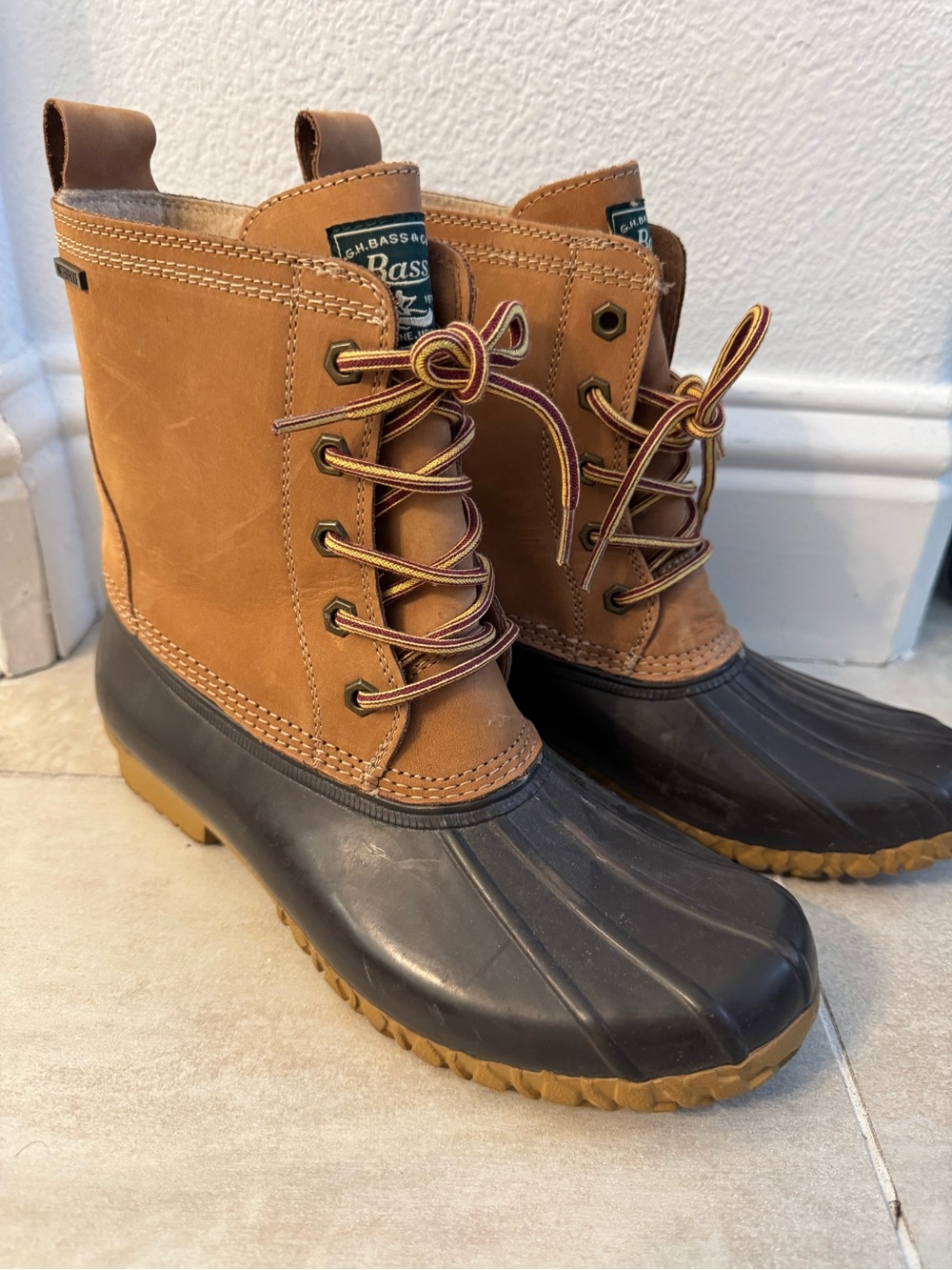 Madewell x Bass Two-Tone Duck Boots in Brown and Black